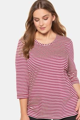 Ulla Popken Shirt, regular, ronde hals, 3/4 mouwen - Grote Maten