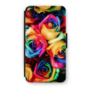 Neon bloemen: iPhone XS Flip Hoesje