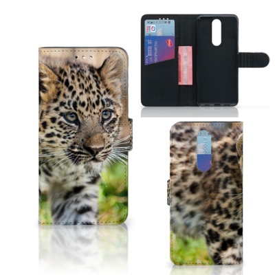 Alcatel 3 (2019) Telefoonhoesje met Pasjes Baby Luipaard Alcatel 3 (2019) Telefoonhoesje met Pasjes Baby Luipaard