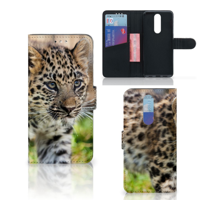 Alcatel 3 (2019) Telefoonhoesje met Pasjes Baby Luipaard