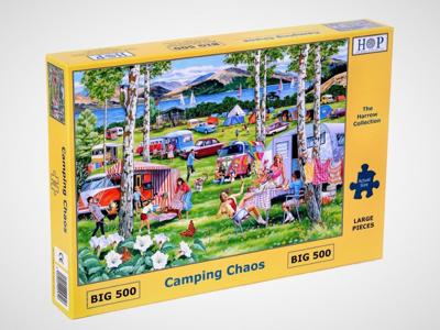 Camping Chaos Puzzel 500 XL Stukjes Camping Chaos Puzzel 500 XL Stukjes
