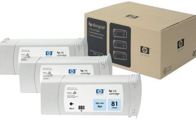 HP 81 (C5070A) Inktcartridge Licht-cyaan Voordeelbundel 3-pack