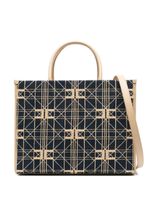 Elisabetta Franchi grand sac à main en jean à motif en jacquard - Bleu