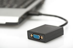 Digitus USB 3.2 Gen 1 (USB 3.0), VGA, Laptop, TV, monitor, Video Adapterkabel [1x USB 3.2 Gen 1 stekker A (USB 3.0) - 1x VGA-bus] DA-70840 15.00 cm