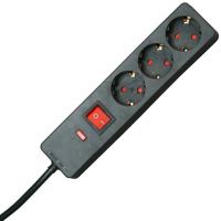 Kopp 224105019 Stekkerdoos met overspanningsbeveiliging, 3-voudig, zwart