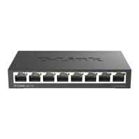 D-Link DGS-108 8-Port Layer2 Gigabit Switch (tot 1000 Mbps gegevensoverdracht per poort, non-blocking architectuur, zonder ventilator, metalen behuizing) zwart, 8 Ports