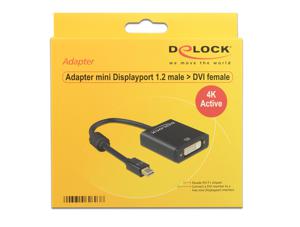 Delock 62603 DisplayPort-kabel Mini-displayport / DVI Adapterkabel Mini DisplayPort-stekker, DVI-I 24+5-polige bus 0.20 m Zwart Vergulde steekcontacten