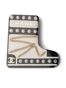 CHANEL Pre-Owned broche botte à logo CC (2019) - Noir