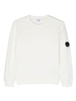 C.P. Company Kids sweat en coton à patch logo - Blanc - thumbnail