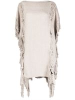 VOZ poncho à franges - Gris