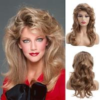 Womens jaren '80 blonde pruik lange gelaagde blonde pruiken met pony jaren '80 vintage cosplay kostuum disco haar pruik halloween party pruiken Lightinthebox