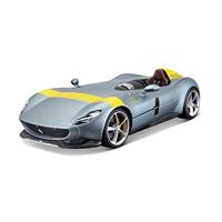 Bburago Ferrari Monza SP1: modelauto op schaal 1:18, Ferrari Race & Play-serie, kofferbak en motorkap te openen, bestuurbaar, 24 cm, grijs (18-16013)