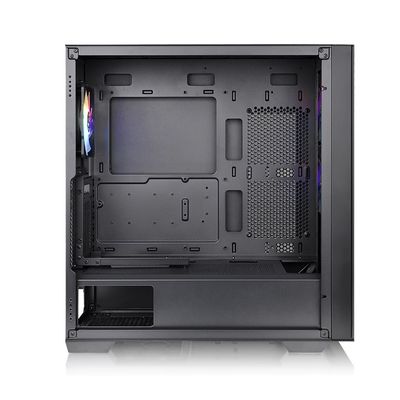 Thermaltake CA-1S4-00M1WN-00 Midi-tower PC-behuizing Zwart 3 voorgeïnstalleerde LED-ventilators, LCS-compatibel, Zijvenster, Geschikt voor DIY-waterkoeling,