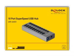 DeLOCK 63670 interface hub USB 3.2 Gen 1 (3.1 Gen 1) Type-B 5000 Mbit/s Grijs