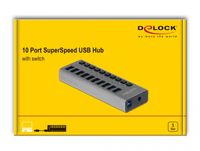 DeLOCK 63670 interface hub USB 3.2 Gen 1 (3.1 Gen 1) Type-B 5000 Mbit/s Grijs - thumbnail