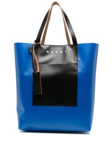 Marni sac cabas à logo imprimé - Bleu