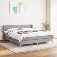 vidaXL Boxspring met matras stof lichtgrijs 180x200 cm, bed, boxspringbed, tweepersoonsbed, slaapmeubel, boxspring bed, bed met matras, bedframe