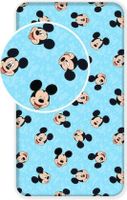 Disney Mickey Mouse Hoeslaken Faces - Eenpersoons - 90 x 200 cm - Katoen - thumbnail