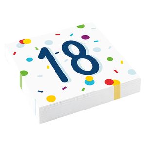 Feestservetten 18 Jaar Confetti (20st)