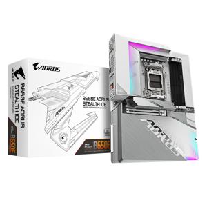 GIGABYTE B650E AORUS STEALTH ICE moederbord RAID, 2.5 Gb-LAN, Wi-Fi 7, BT, Sound, ATX