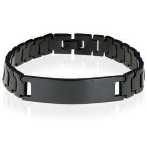 Heren armband Mendes Edelstaal ID Zwart