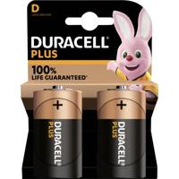 Duracell Plus-D K2 D batterij (mono) Alkaline 1.5 V 2 stuk(s) - thumbnail