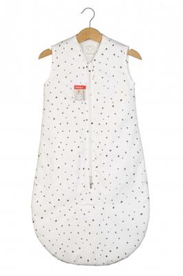 Pericles slaapzak Spots junior mouwloos 70 cm wit/grijs