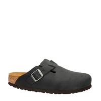 Birkenstock Boston Clog leren instappers zwart