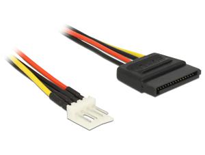 Delock 83877 Stroomkabel SATA 15-pins bus > 4-pins floppy male 24cm