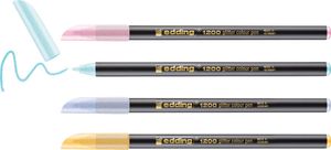 Edding glitter viltstift e-1200, assorti pastel, set van 4 stuks