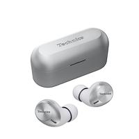 Technics EAH-AZ40M2ES Draadloze oordopjes met ruisonderdrukking, multipoint Bluetooth, comfortabele in-ear oortelefoons, aanpasbare pasvorm, tot 5,5 uur speeltijd, zilver