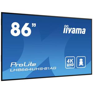 iiyama LH8664UHS-B1AG beeldkrant Digitaal A-kaart 2,18 m (86") LED Wifi 500 cd/m² 4K Ultra HD Zwart Type processor Android 11 24/7