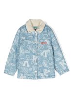 Kenzo Kids veste en jean à logo imprimé - Bleu