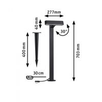 Paulmann Poller ITO horizontal 94546 Verlichtingssysteem Plug&Shine LED-tuinspot LED 6 W Warmwit Antraciet - thumbnail