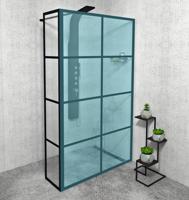 Gelco Cure Black zijwand mat zwart 35x200cm anti-kalk