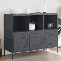 Dressoir 100,5x39x79 cm koudgewalst staal antracietkleurig - thumbnail