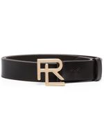 Ralph Lauren Collection ceinture en cuir à boucle logo - Marron