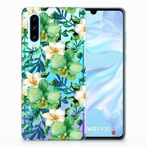 Huawei P30 TPU Case Orchidee Groen