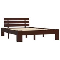 vidaXL Massief Grenenhouten Bedframe Donkerbruin 140x200 cm Bed Frame Ledikant