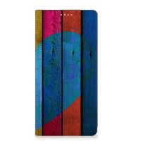 Motorola Moto G73 Book Wallet Case Wood Heart - Cadeau voor je Vriend - thumbnail