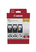 Canon PG-560XL Black Twin & CL-561XL Colour Ink Cartridge Photo Paper Value Combo Pack - 3712C012