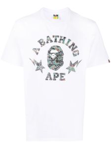 A BATHING APE® t-shirt en coton à logo imprimé - Blanc