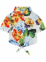 Dolce & Gabbana Kids chemise à fleurs - Bleu