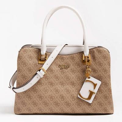 GUESS handtas Mika lichtbruin/wit