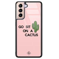 Samsung Galaxy S21 glazen hardcase - Go sit on a cactus