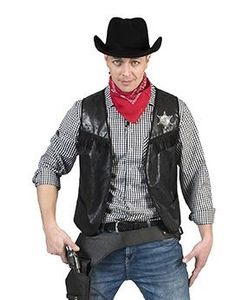 Cowboy Vest zwart volwassen