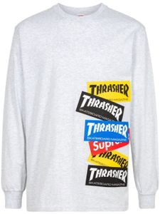 Supreme x Thrasher t-shirt à logo imprimé - Gris