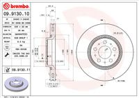 Remschijf BREMBO, Remschijftype: Binnen geventileerd, u.a. für Volvo