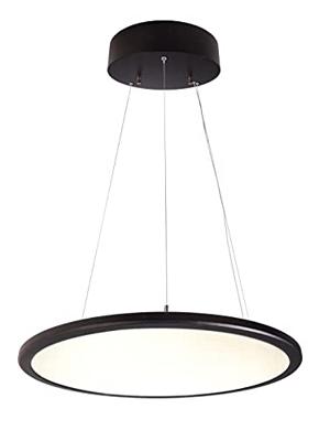 KapegoLED hanglamp, LED-paneel transparant rond, warm wit, zwart EEK: A+