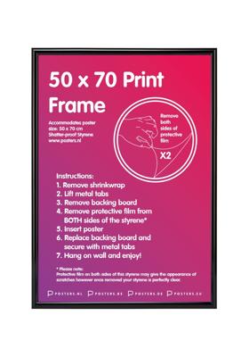 Fotolijst 50x70cm Zwart Kunststof Fotolijst 50x70cm Zwart Kunststof